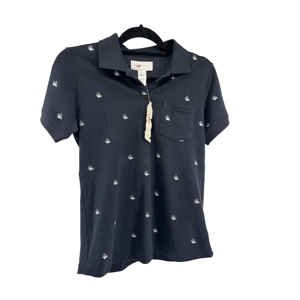 Stussy “girls” Black Polo Crown Embroidery Size Large NWT